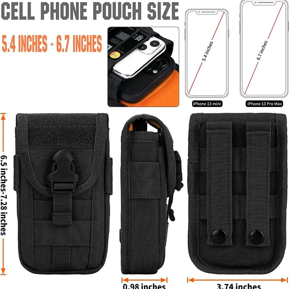 Tactical Cell Phone Holster Pouch with US Flag Patch
